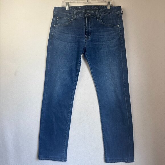 Adriano Goldschmied Jeans Mens 34 x 31 The Matchbox Slim Straight Blue med wash - Picture 1 of 6